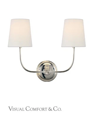 Visual Comfort Thomas O’Brien Vendome 2-Light Wall Sconce, TOB2008PN - No Shades - Image 1 of 4