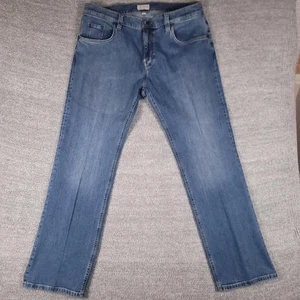 Tecovas Jeans Uomo 38x32 Blu Medio Slim Jeans Elasticizzato Denim Western Zip Fly - Foto 1 di 13