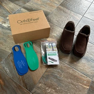 Herren Orthofeet Vito freihändig Freizeit Slipper Kunst Lammfell gefüttert Größe 9,5 M Neu mit Karton - Bild 1 von 12