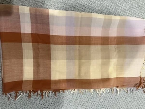 Mantón a cuadros de lana superfina vintage de 55" X55" de gran tamaño Agnona - Imagen 1 de 8