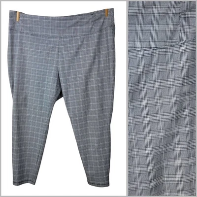 Pantalones de vestir Worthington al tobillo talla grande 24W 24 cintura elástica ajustados a cuadros Foto 1 de 4