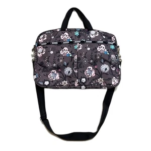 LeSportsac 13" Laptop Bag Gray Floral Lightweight Padded Nylon 14"x10.5"x1.75" - Picture 1 of 6