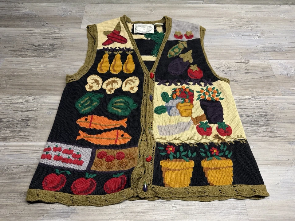 Cárdigan Ojo de Águila Vintage Cottagecore Suéter Años 80 90 Maximalista Retro Abuela Foto 1 de 4