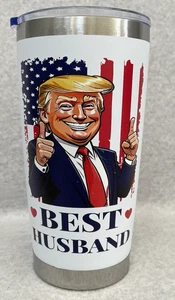 Vaso de agua aislado President Donald Trump acero inoxidable 18 oz mejor esposo - Imagen 1 de 4