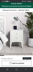 Marks and Spencer Hastings 2-Drawer Bedside Table White Hasting Furniture - Picture 1 of 1