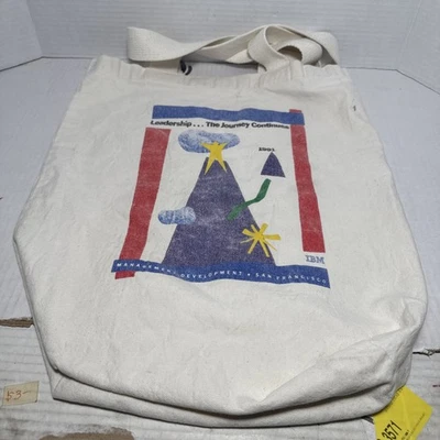 Bolso de Mano IBM 1991 Lona Logo IBM “Liderazgo… El Viaje Continúa” 17” X 13” Foto 1 de 4