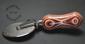Handmade Spectraply Wood Pizza Cutter or Ice Cream Scoop Heavy Stainless 479 - Picture 1 of 5
