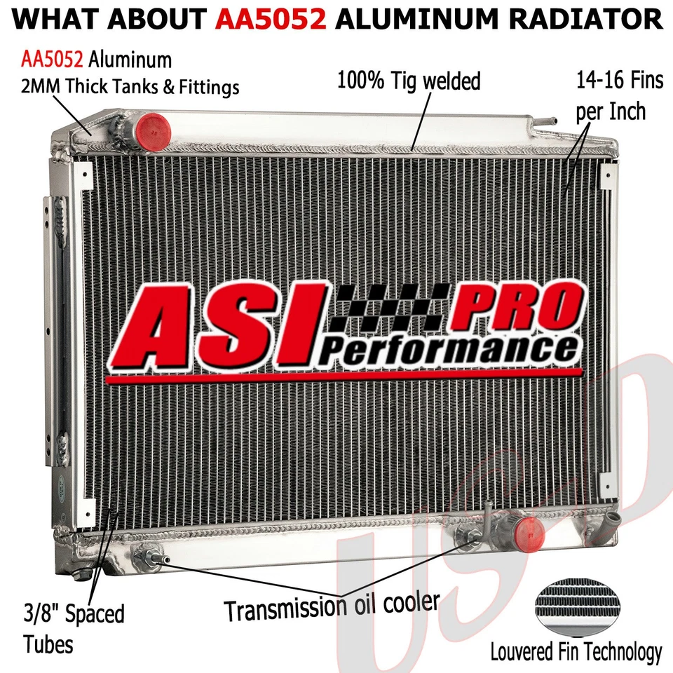 3 Row Radiator For 75-1980 Mercedes-Benz 450SL,1975-79 450SLC, 1981 380SL 380SLC Foto 1 de 4