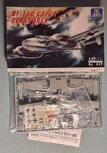 ITALERI 049 - MESSERSCHMITT Bf-110 C3/C4 ZERSTORER - 1/72 PLASTIC KIT - Foto 1 di 1