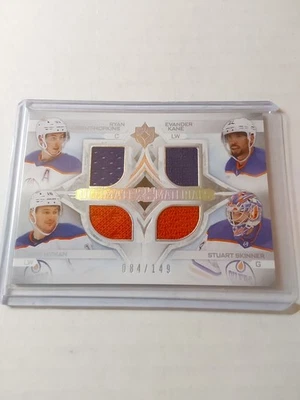 23/24-UD Ultimate Quad Materials-OILERS/KANE/HOPKINS/HYMAN/SKINNER-#/149 - Image 1 of 2