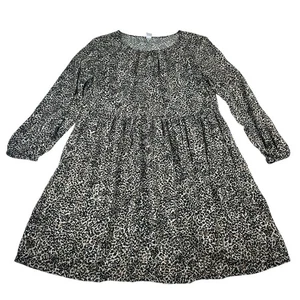 Old Navy Leopard Print Tiered Babydoll Dress Women's M - Picture 1 of 8