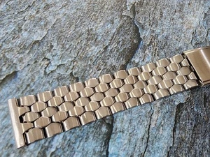 Rare Vintage Seiko Fish Scales Bracelet 19mm Straight End Piece Coffin Links - Bild 1 von 5