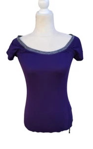 Lululemon Atheltica Top Cinch Waist Swoop Neck Purple Short Sleeve Run Gym Sz: S - Picture 1 of 4