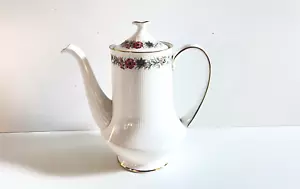 Paragon Belinda Kaffeekanne weiß mit Blume Bone China England - Bild 1 von 16