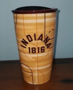 Rare Starbucks Indiana 1816 12Oz 355ml Basketball Floor Ceramic Lid Tumbler Cup - Picture 1 of 9