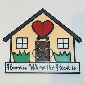 Wandhalterung Schlüsselanhänger und Herz Magnet Schlüsselanhänger | Paar Einweihung Geschenk - Bild 1 von 4