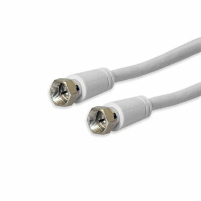 TV SAT Koaxial Receiver Verbindungskabel Anschlusskabel F-Stecker HDTV Weiß 1,5m