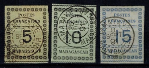 Timbre de Madagascar Colonie N° 8, 9 , 10 Oblitérés - Picture 1 of 1