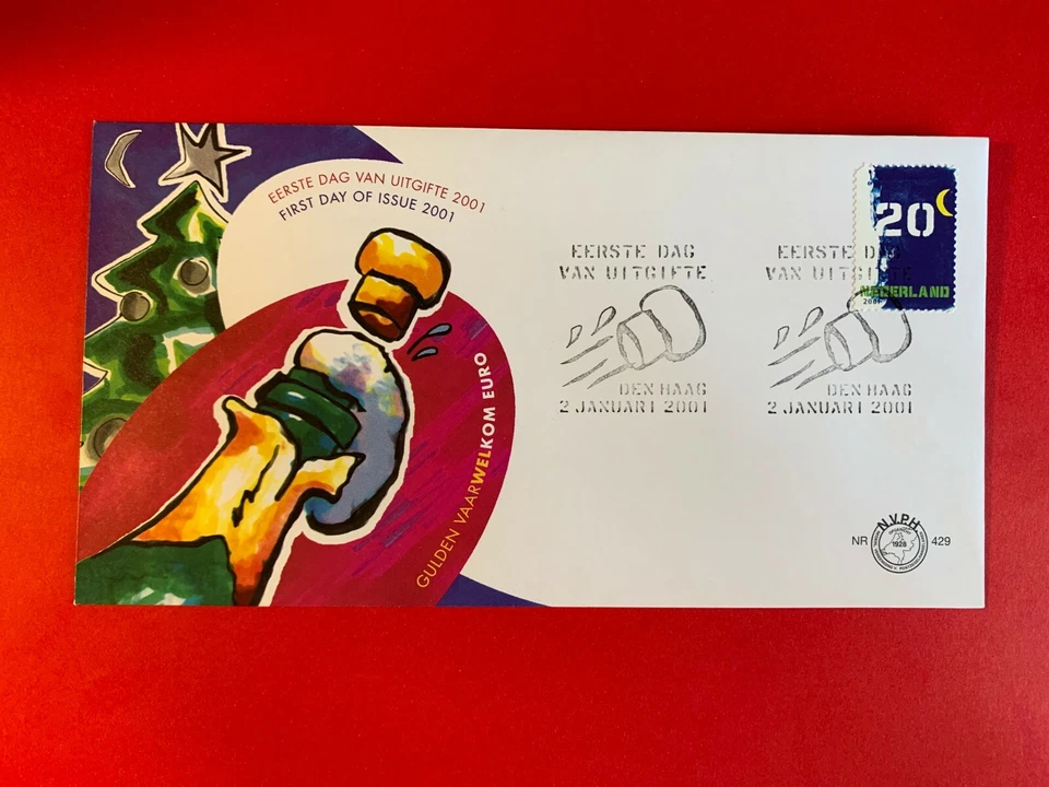 NETHERLANDS 2001 FDC 429 SUPPLEMENTAL STAMP CHAMPAGNE CORK  - Image 1 of 1