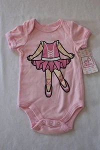 NEW Baby Girls 3 - 6 Months Bodysuit Creeper Outfit Infant 1 Piece Ballerina - Picture 1 of 2