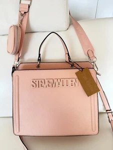NWT STEVE MADDEN EVELYN LARGE SIZE SATCHEL CROSSBODY BAG W AIRPOD CASE PINK - Picture 1 of 9