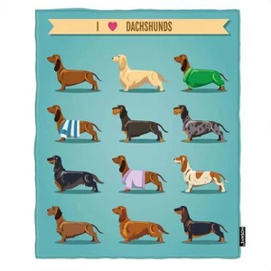 Dachshund Blanket Gift 30x40 Cozy Throw for Couch I Love Dachshunds Decor - Picture 1 of 3