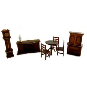 Dollhouse Miniature 1:48 Scale Plastic Dining Room Furniture Set Suite - Picture 1 of 8