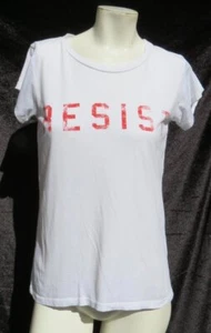 ROAD TWENTY TWO USA S Small Resist Pima Cotton Graphic White Tee T Shirt Top - Picture 1 of 5