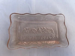 The Last Supper Vintage Tiara Indiana Glass Butter Dish Pink Depression Glass - Picture 1 of 9