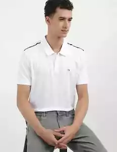 Calvin Klein - Contrast Cuff Suede Polo Shirt MSRP $69.50 - Size M - Picture 1 of 8