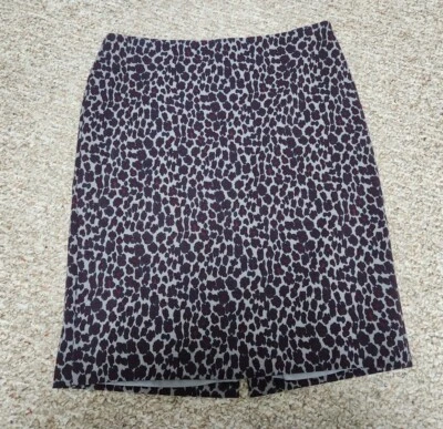 Talbots 10p фиолетовый леопард печать карандаш юбка эластичной 32 x 22 новый с Ярлыками - Изображение 1 из 4