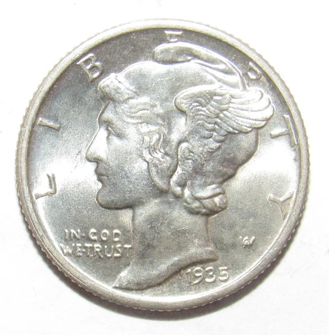1935 Mercury Dime CH BU FSB (H16) Cover