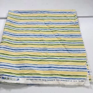 bloomgard fabric cotton blue yellow stripes 43x45 - Picture 1 of 7