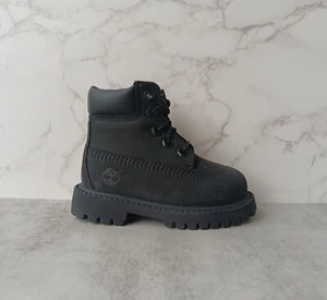 TIMBERLAND TODDLER PREM 6 INCH BOOT BLACK NUBUCK 12807 - Picture 1 of 9