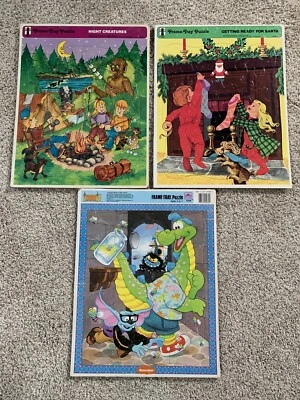 Lote de 3 rompecabezas con bandeja de marco Night Creature, Eureeka’s Castle y  Listo 4 Santa Foto 1 de 4
