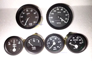 Smiths Kit Elec Temp Oil Fuel Amp Gauge Speedo180-0 mph Tacho0-80 85 mm BB - Picture 1 of 3