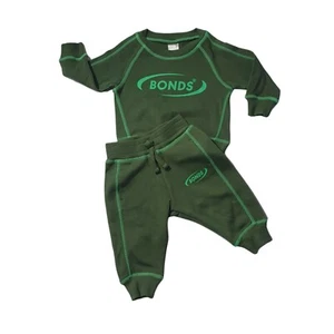 Bonds Baby Size 00 (3-6 months) Tracksuit Pants Sweater Set Kids Toddler Green - Picture 1 of 10