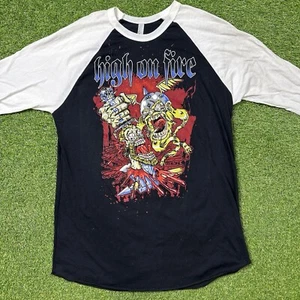 High On Fire Vintage Raglan Jersey T Shirt Tour Reaper Viking Metal Rock XL - Picture 1 of 12