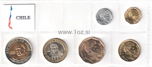 CHILE SET 2002 / 2008 - 6 coins ( 1, 5, 10, 50 ,100, 500 PESOS ) UNCIRCULATED - Picture 1 of 5