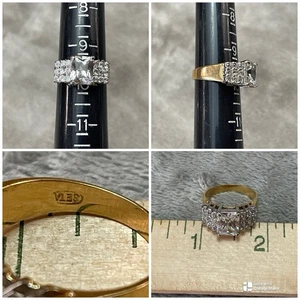 SETA Designer Ring Cubic Zirconia CZ Graduated Setting Two Tone Ring Sz 9.5 !! - Picture 1 of 9