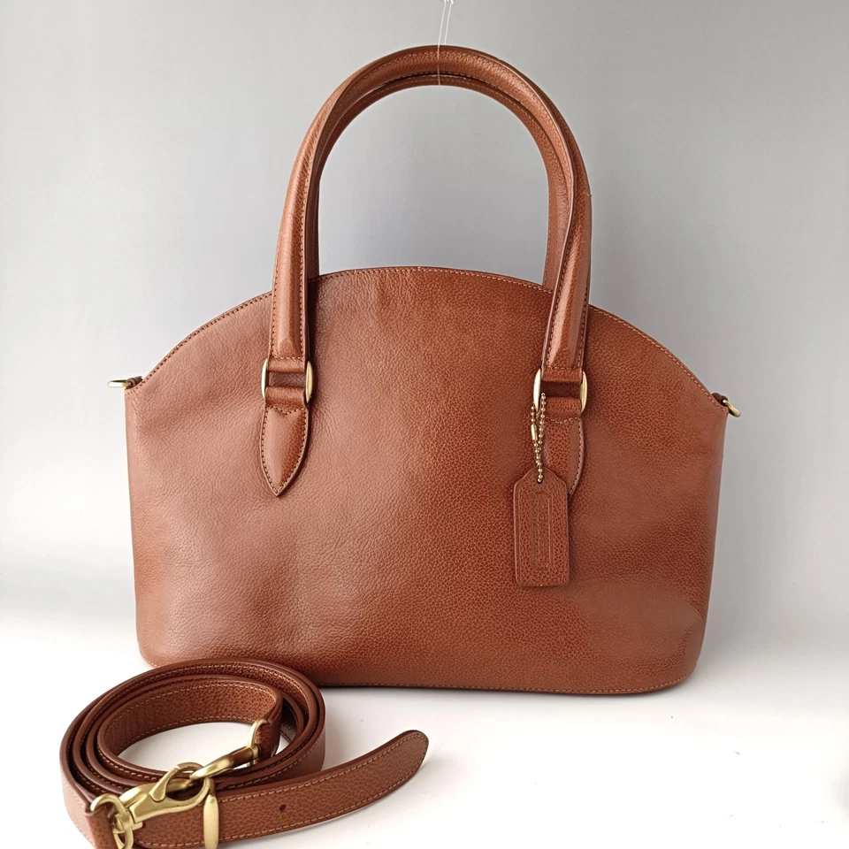 Bolso de Hombro COACH Madison Cuero Marrón 2WAY Bolso de Mano Forma de Cúpula 4408 Foto 1 de 4