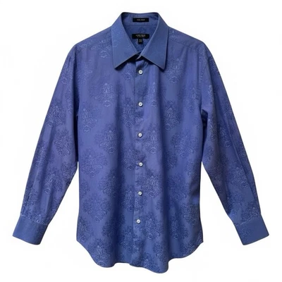 Camisa masculina Mondo Di Marco manga longa grande botão estampa floral algodão - Imagem 1 de 4