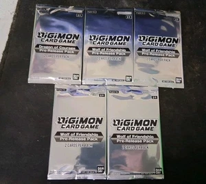 Digimon Pre-Release Pack - 5 confezioni: 1x Drago del Coraggio + 4x Lupo dell'Amicizia - Foto 1 di 8