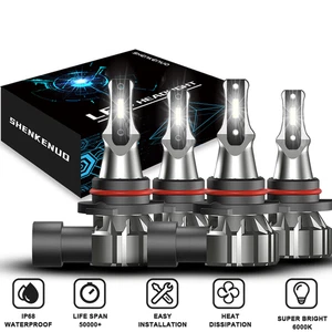 For Ford Explorer 2011-2015 LED Headlight Bulb 9005+9005 High Low Beam Kit 4Pcs - Picture 1 of 9
