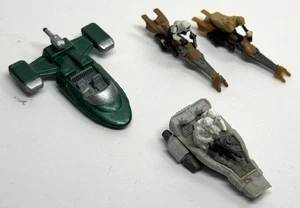 STAR WARS MICRO MACHINES : FLASH SPEEDER SNOW SPEEDER & 2 SPEEDER BIKES INC LUKE - Picture 1 of 2