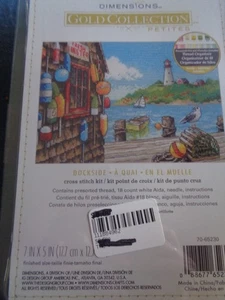 DIMENSIONS GOLD COLLECTION PETITES CROSS STITCH KIT DOCKSIDE 7" X 5" - Picture 1 of 2
