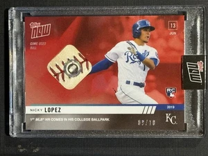2019 Topps Now 374A Nicky Lopez 9/10 RED Relic Game Used Ball Royals - Picture 1 of 2