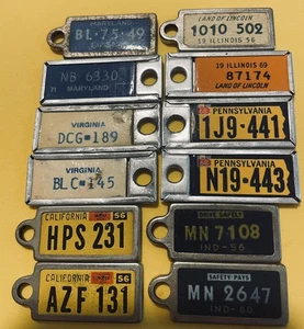 12 Disabled American Veteran License Plate Key chain Tags Asst. USA States - Picture 1 of 1