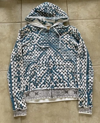 Moletom com capuz feminino reversível vintage Y2K Billabong tamanho grande retrô floral  - Imagem 1 de 4