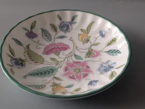 MINTON HADDON HALL BONE CHINA TRINKET/ PIN DISH PINK FLOWERS 11cm Dia (S10) - Picture 1 of 6